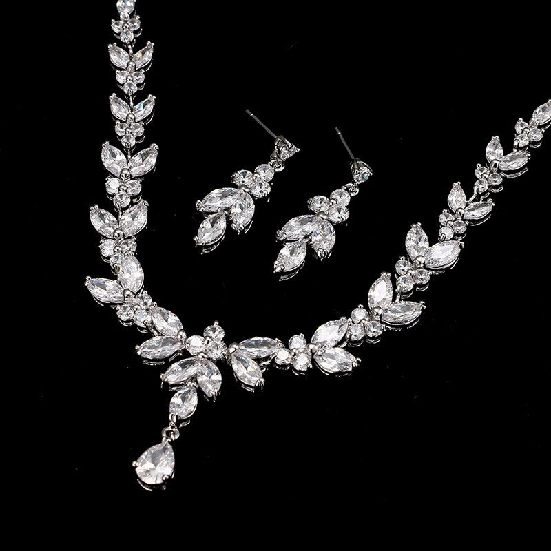 Party Accessories Cubic Zircon Stud Earrings & Necklace Gift 2023™