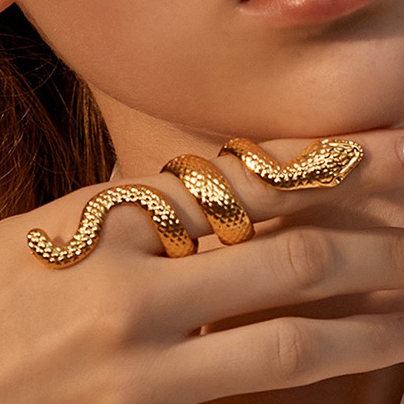 Vintage Long Snake Ring Set pour femmes Gold Silver 2023™ (Garantie du prix le plus bas)
