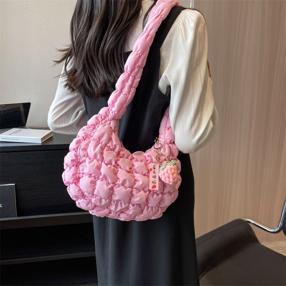 Bubble Embroidered Shoulder Bags Satchel Underarm Bag with Pendant 2023™