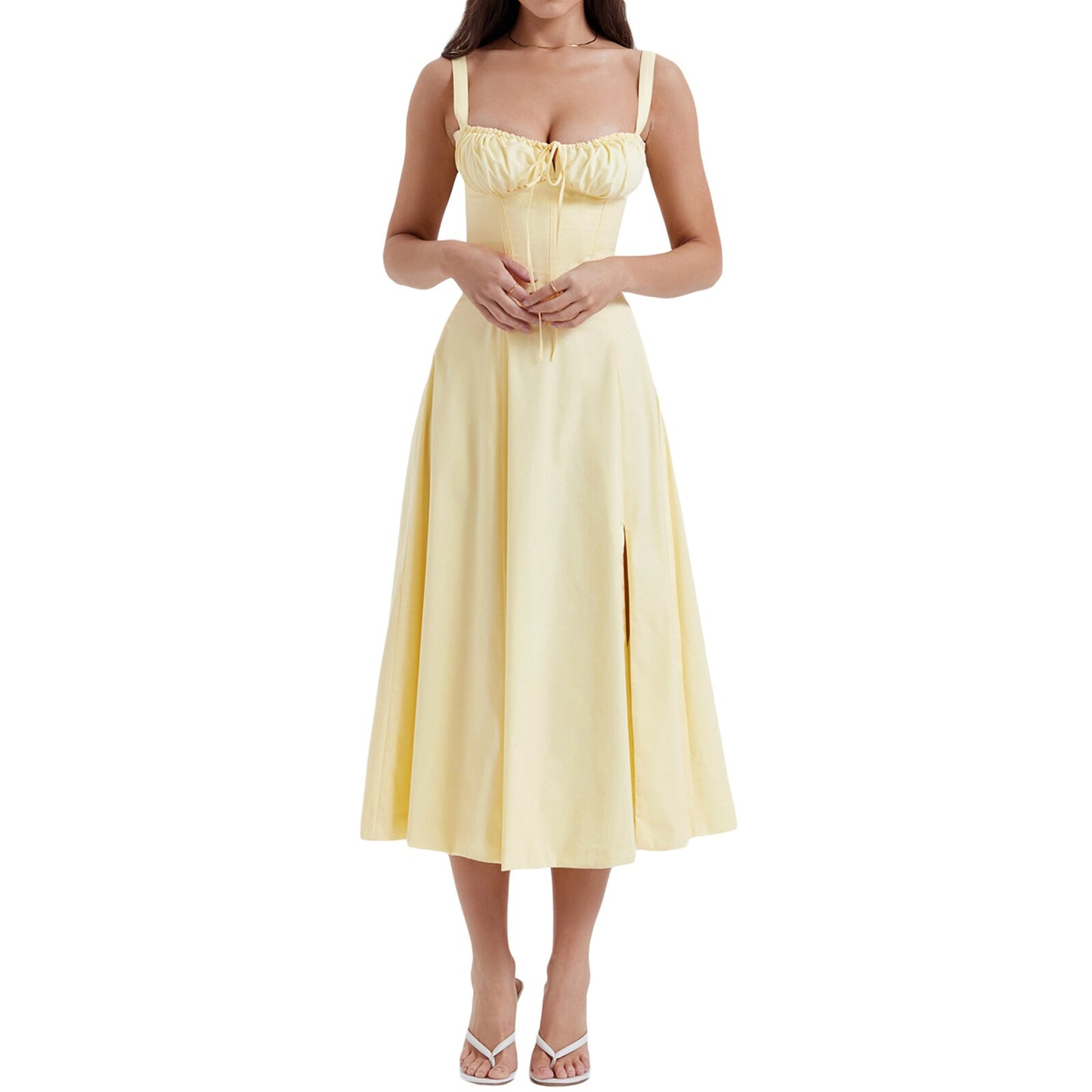 Women Summer Solid Color Long Dress Sleeveless 2023™