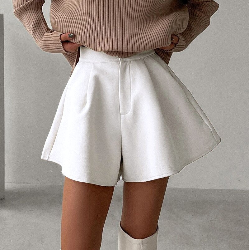 Culottes Shorts Summer Women With Pocket Loose Casual Lady Flare Shorts 2023™
