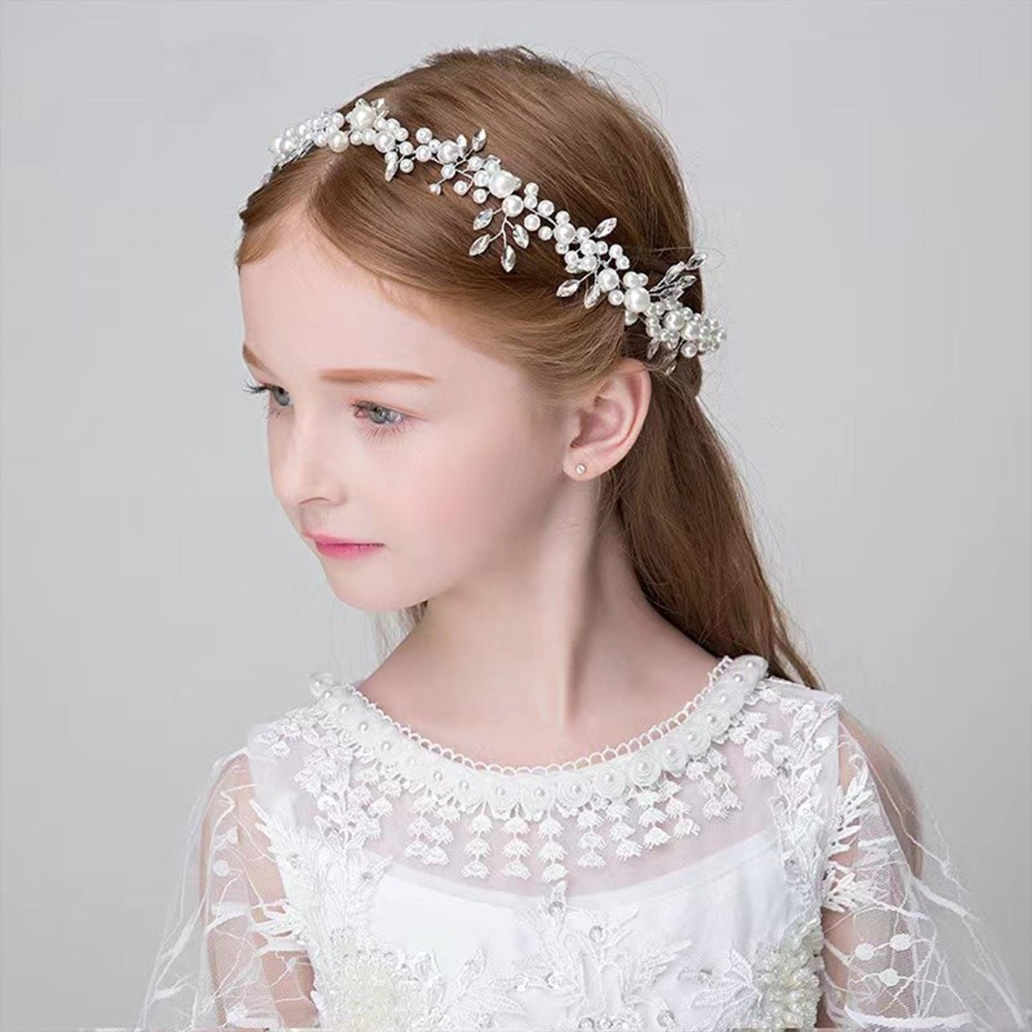 GETNOIVAS Bridal Gold/Silver Color Flower Ribbon Hairband 2023™