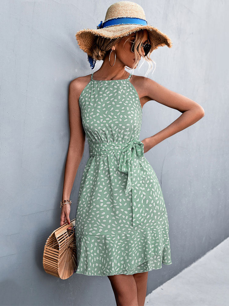Kurzes Sommerkleid für Damen, Minikleid mit Blumendruck 2023™