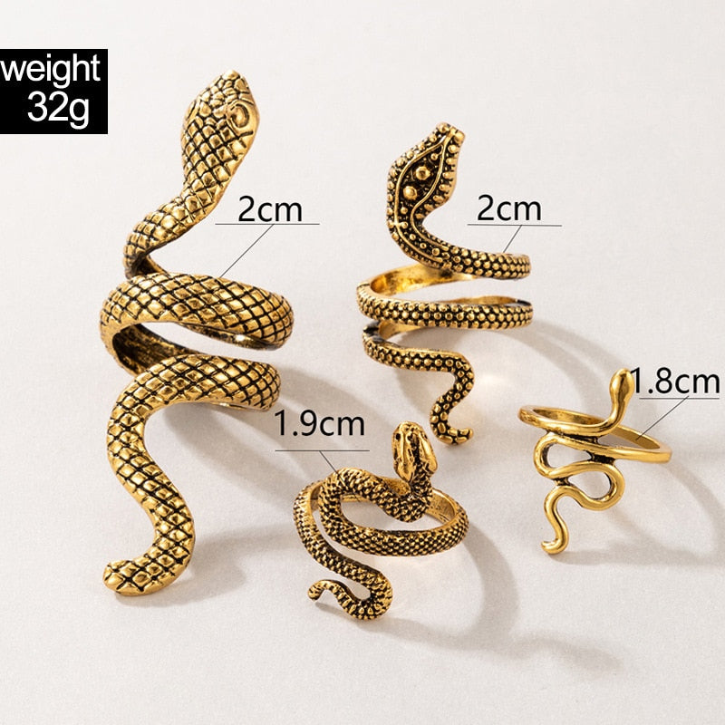 Vintage Long Snake Ring Set pour femmes Gold Silver 2023™ (Garantie du prix le plus bas)