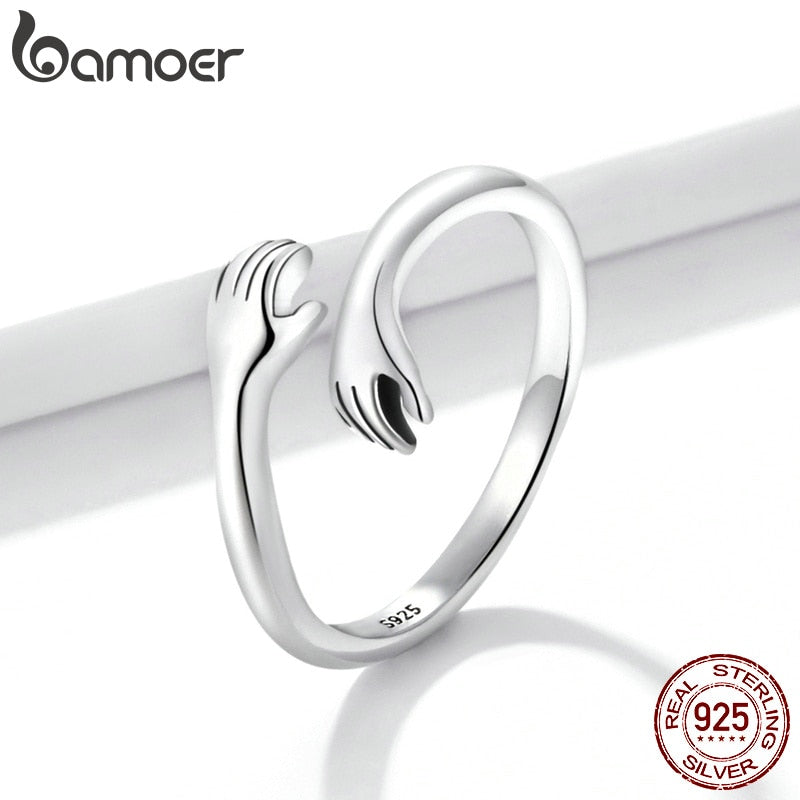925 Sterling Silver Hug Warmth and Love Hand Ring 2023™
