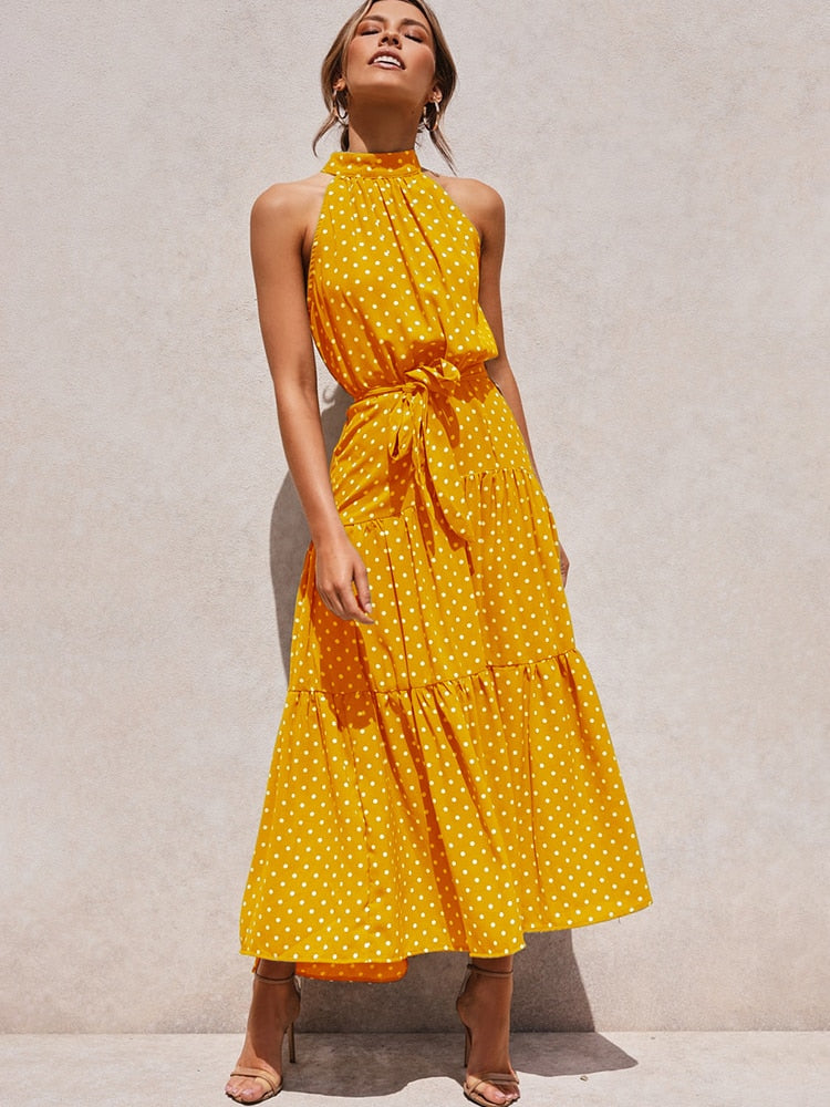 Langes Sommerkleid Polka-Sommerkleid für Damen 2023™