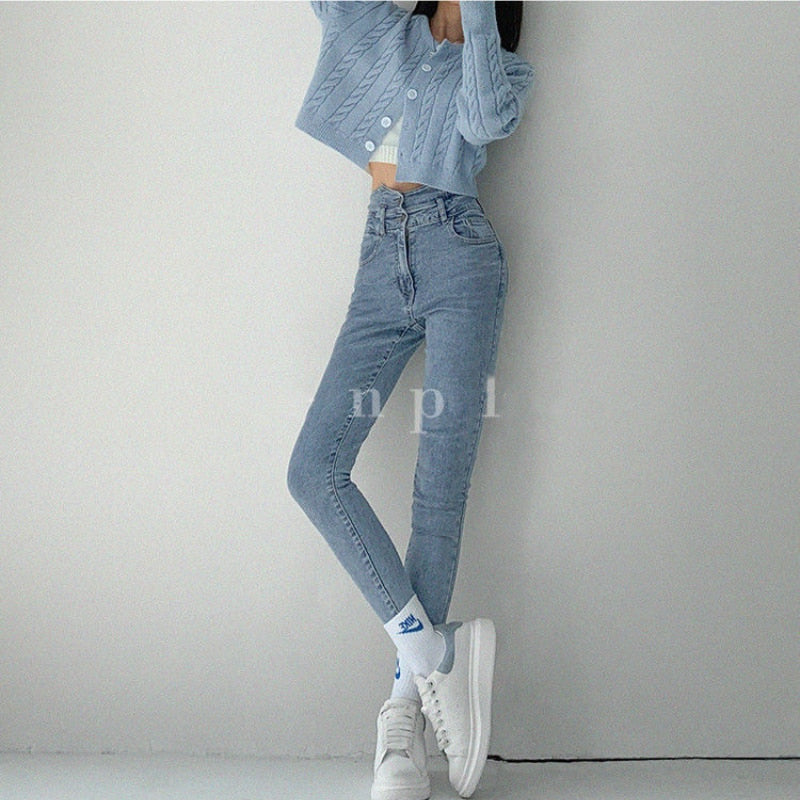 Super Élastique Haute Jeans Streetwear Femmes 2023™