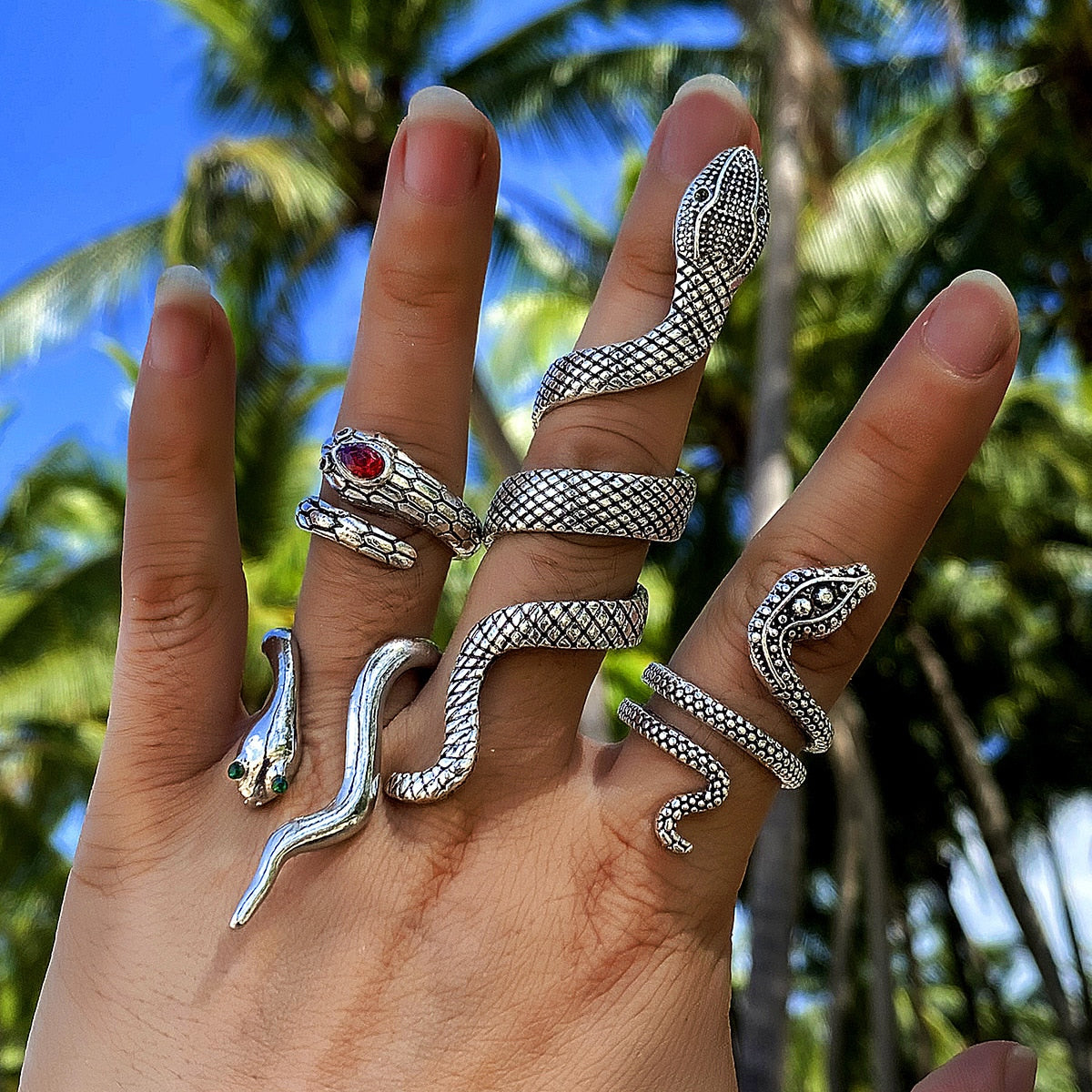Vintage Long Snake Ring Set For Women Gold Silver 2023™