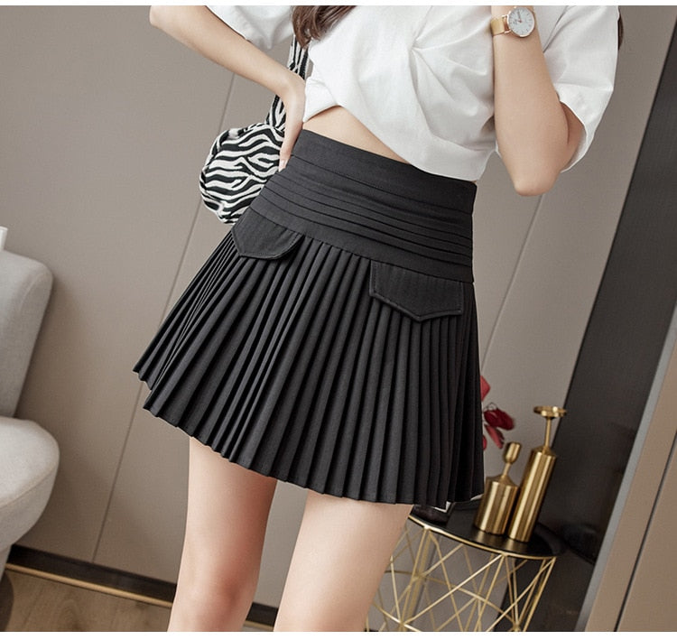 White Pleated Skirts Sexy Casual Slim 2023™