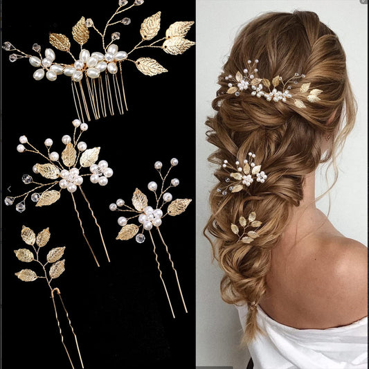 Pearl Flower Hairpin Side Comb Golden 2023™