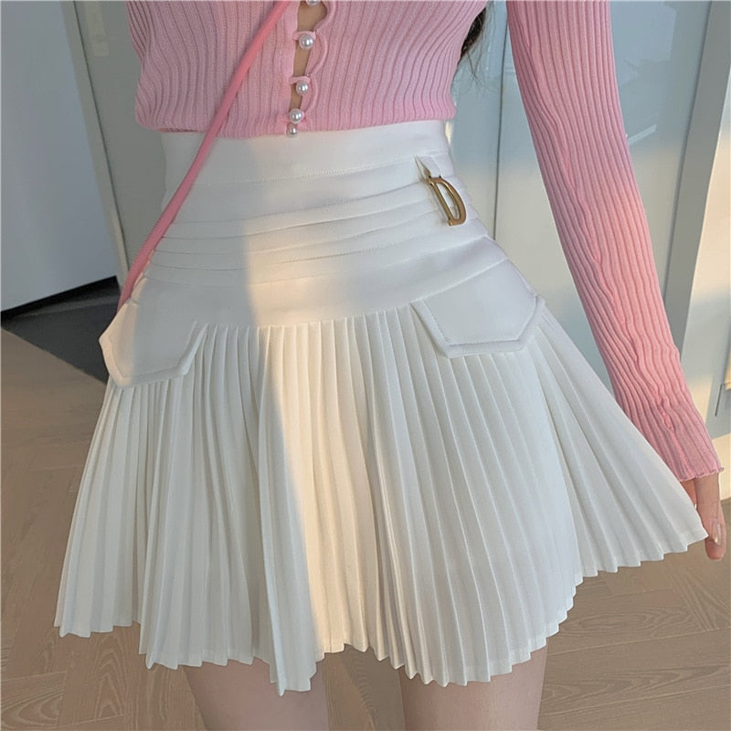 Jupes plissées blanches Sexy Casual Slim 2023™