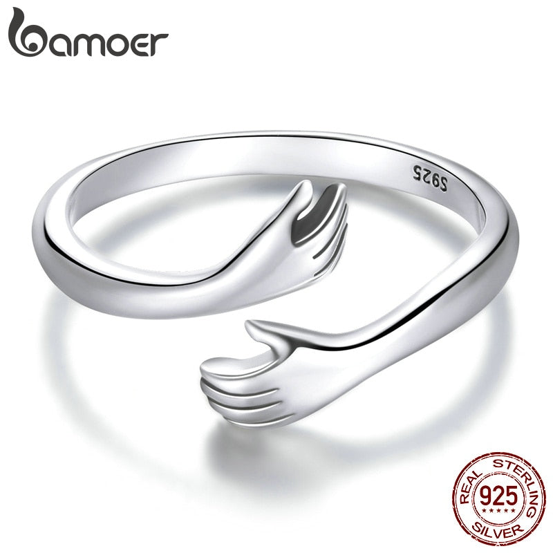 925 Sterling Silver Hug Warmth and Love Hand Ring 2023™